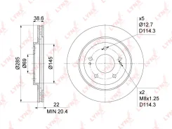 ���� ��������� ������������� (285x22) | ����� | BN1095 LYNXauto BN1095 ����