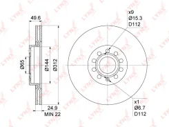 ���� ��������� ������������� (312x25) | ����� | BN1202 LYNXauto BN1202 ����