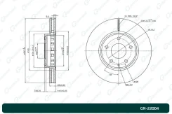 ���� ��������� G-Brake GR22004, �����/������ �������� GR22004 ����