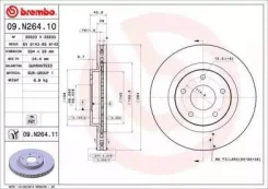 ���� ��������� �������� ������������� Mitsubishi ASX (2010) [178Brembo09N26411] 09N26411 ����