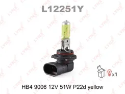 ����� HB4 9006 12V 51W P22D Yellow LYNXauto L12251Y L12251Y ����