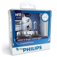 ����� ����������� ��������� ����� H11 PGJ19-2 4300K Crystal Vision 12V 55W ������� 2+2�� Philips 12362CVSM 12362CVSM ����