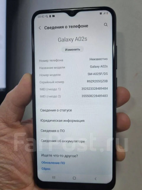 Samsung Galaxy A02s. �/�, 32 ��, ������, 4G LTE, Dual-SIM ����
