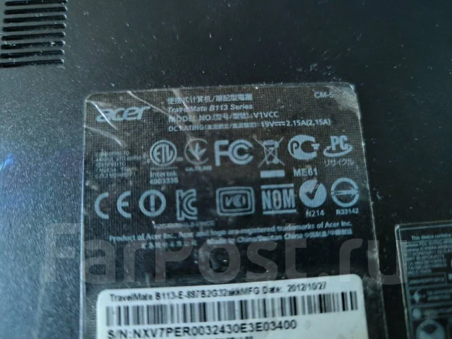 Acer TravelMate B113. 11.6", 1,5����, ��� 4 ��, ���� 320���, WiFi: 1, Bluetooth: 1, ����������� �� 3��. ����