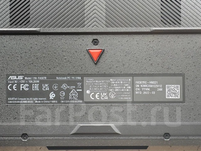 Asus TUF Gaming A15 FA507RE. 15.6", 3,2����, ��� 16 ��, ���� 1 024���, WiFi: 1, Bluetooth: 1, ����������� �� 6��. ����