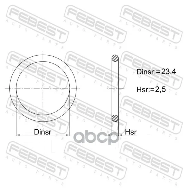 ������ �������������� 23.4x2.5 | ����/��� | Febest ���. 02400009 02400009 ����
