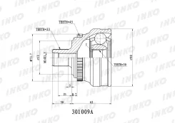 ���� ������� 33, 30 ABS 45, �������� ������, ����� ��� AUDI 80, AUDI 90 INKO 301009A 301009A ����