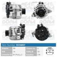 ��������� 14V 90A Toyota Yaris (P9) 1.3 VVT-i Meatdoria 5510057 - 5510057 ����