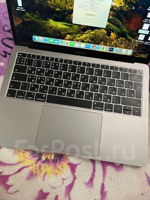 Apple MacBook Air 13 2018. ��� 8 ��, ���� 120���, WiFi: 1, Bluetooth: 1, ����������� �� 72��. ����