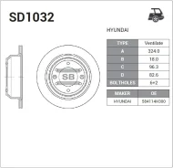 ���� ��������� ������ (324�18) 6 ��� Sangsin Brake SD1032 SD1032 ����