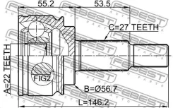 ���� �������� 22x56.6x27 | ����/��� | Febest 2410Kangii 2410KANGII ����