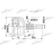 ���� ������ �-�� 38x63x29 VW: Multivan V 03-, Transporter V c �������� ���������� 03-, Transporter V ������ 03- Patron PCV1033 PCV1033 ����