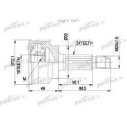 ���� ������ �-�� 24x52x19 KIA: Pride 90-, Mazda: 121 II 90-96 Patron PCV1171 PCV1171 ����