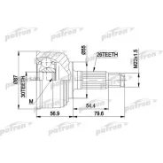 ���� ������ �-�� 26X55X30 D89.5 Honda: Civic IV 91-95, Civic IV Hatchback 91-95, Civic IV ���� 94-96 Patron PCV1255 PCV1255 ����