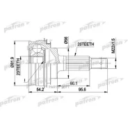 ���� ������ �-�� 26x56x23 Toyota: Carina E 1.6 92-97, Corolla 1.6/2.0D 92-95, 1.4/1.6 97-00 Patron PCV1346 PCV1346 ����