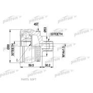 ���� ������ �-�� 33x53x30 ABS:45T Skoda: Superb 02-, VW: Passat 00-05, Passat Variant 00-05 Patron PCV1375 PCV1375 ����