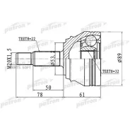 ���� �������� 22X53.2X32 Chery Amulet (A15) 06- Patron PCV1716 PCV1716 ����