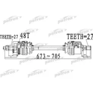 ������� �������� ���� ����� 27x673x62,2x27 ABS:48T Hyundai Tucson 2.0 05- Patron PDS0510, ����� PDS0510 ����