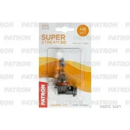 ����� ���������� ������� 1�� H8 12V 35W 3400K PGJ19-1 Super Stream 50 (+50% �������, ����������� ����, +20� ��������� ������) ������� � ����� Patron P...