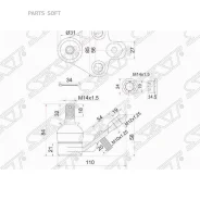 ������� ����� Toyota Caldina (T240) 02-07 / Wish 03-17 (�������/ ������=�����) SAT ST-43330-29425, �����/������ �������� ST4333029425 ����