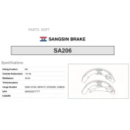 ������� ��������� ���������� VW Jetta IV (162, 163, AV3, AV2), Skoda Roomster (5J7) Sangsin Brake SA206 SA206 ����