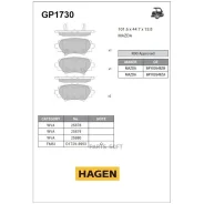 ������� ���������, ������ Hagen Sangsin Brake GP1730 GP1730 ����