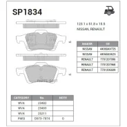 ������� �������� �.! Nissan Primera P12 02 Sangsin Brake SP1834 SP1834 SP1834 ����