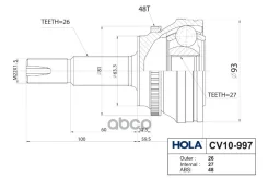 ���� �������� �������� Toyota Camry V40 (2006-2011) 27X63.3X26 [178Holacv10997] CV10997 ����