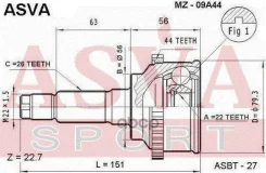 ���� ������� | ����� ����/��� | Mazda/ Familia Laser Eunos(BG)/ KIA/ Sehpia/22*56*26 �� [178Asvamz09A44] MZ09A44 ����