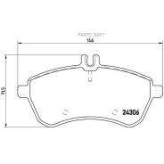 ������� ��������� (�������) Mercedes-Benz C-Class 07-15 / E-Class 09-17 Brembo P 50 070, �������� P50070 ����