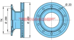 ���� ��������� BPW D=430 mm (� ���������� ������ ABS) Sheft 57545GS 57545GS ����
