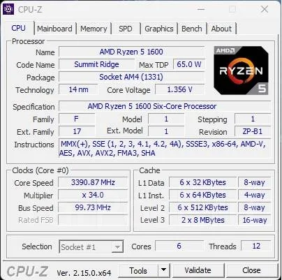 AMD Ryzen 5 1600 ����