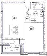 1-���������, ����� ������ 14/2. ����������, 45,6���.��. ����� � I ��. 2027 ����