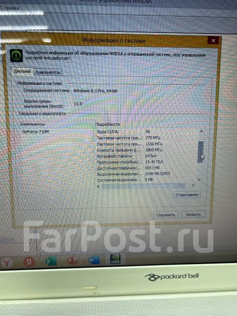Packard Bell. 15.6", 2,4����, ��� 8 ��, ���� 500���, WiFi: 1, Bluetooth: 1, ����������� �� 3��. ����