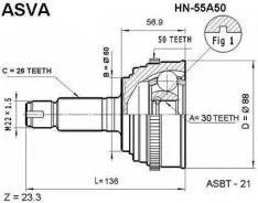 ���� �������� 30x60x26 Asva HN-55A50 HN55A50 ����