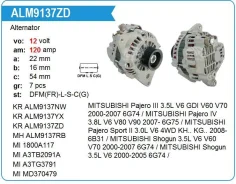 ��������� Mitsubishi 6G74, 6G75 Pajero 3.0,3.5 12V, 120A Krauf ALM9137ZD ����
