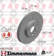 ���� ��������� ! �����. 316x28/52-5x108 Ford Galaxy/S-Max 06, Volvo S60/S80/V60/V70/XC Zimmermann 610.3711.20 610371120 ����