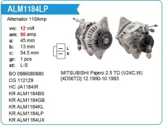 ��������� Mitsubishi 4D56 1t Pajero/Montero KR 110amp Krauf ALM1184LP ����