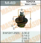 ���� ������������ M49 12x1.25/H10 � �������� 1ZZ, #NZ,2AZ,1MZ,3S,1HD Masuma M49 ����
