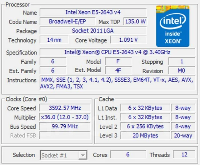 Intel Xeon E5-2643 v4. ��� ����� �� ������������ ����