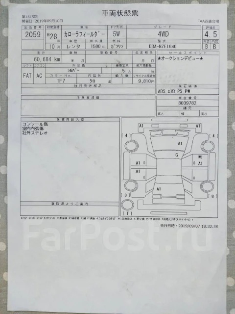 Toyota Corolla Fielder. �������, 4wd, 1.5 (103��.�.), ������, 130 500����. �� ����