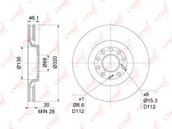 ���� ��������� �������� ��� Audi A4, A6 BN1209 LYNXauto BN1209 ����