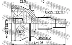 ���� �������� 27x60.2x25 Febest 1610245 1610245 ����