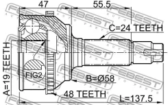 ���� �������� 19x58x24 Febest 0110073A48 0110073A48 ����