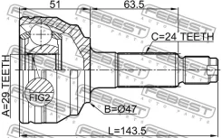 ���� �������� 29x47x24 Febest 0910M412 0910M412 ����
