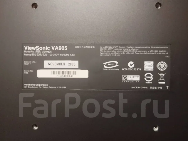 ViewSonic. 19", ���������� �� (LCD, LED, QLED) ����