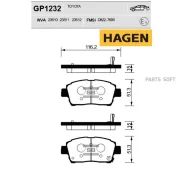 ������� ���������, �������� Hagen Sangsin Brake GP1232 GP1232 ����
