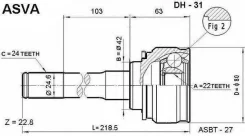 ���� �������� 22x42x24 Asva DH-31 DH31 ����