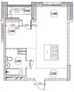 1-���������, ����� ������ 14/2. ����������, 38,6���.��. ����� � I ��. 2027 ����