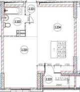 1-���������, ����� ������ 14/2. ����������, 44,7���.��. ����� � I ��. 2027 ����